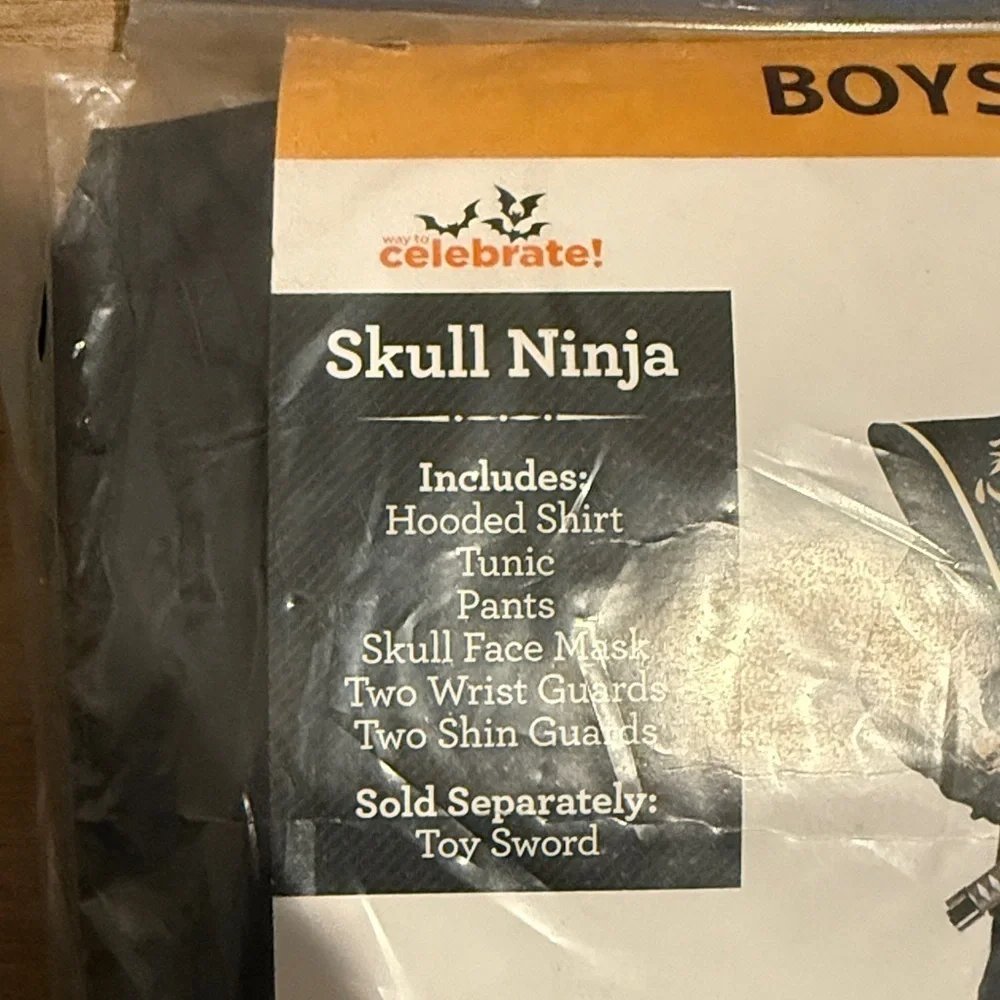 Skull Ninja Halloween Costumes Size Boys’ Large ( 10/12 )